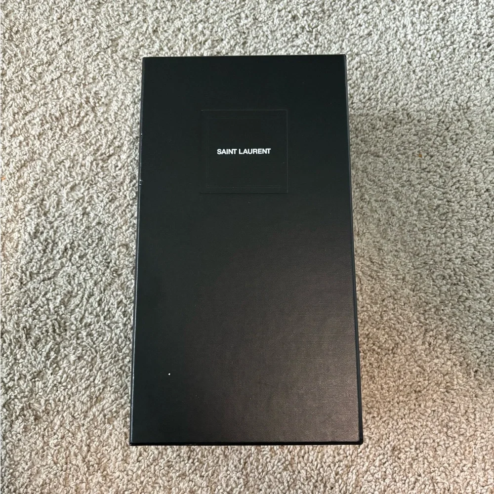 Saint Laurent Black Leather Slide Sandals - Picture 4 of 7